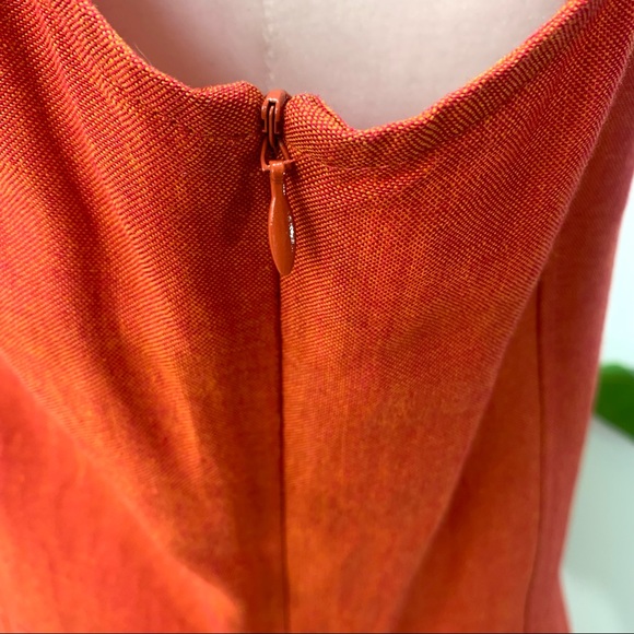 Lafayette 148 New York Rustic Orange Ruffle Dress Size 6 - Picture 8 of 12
